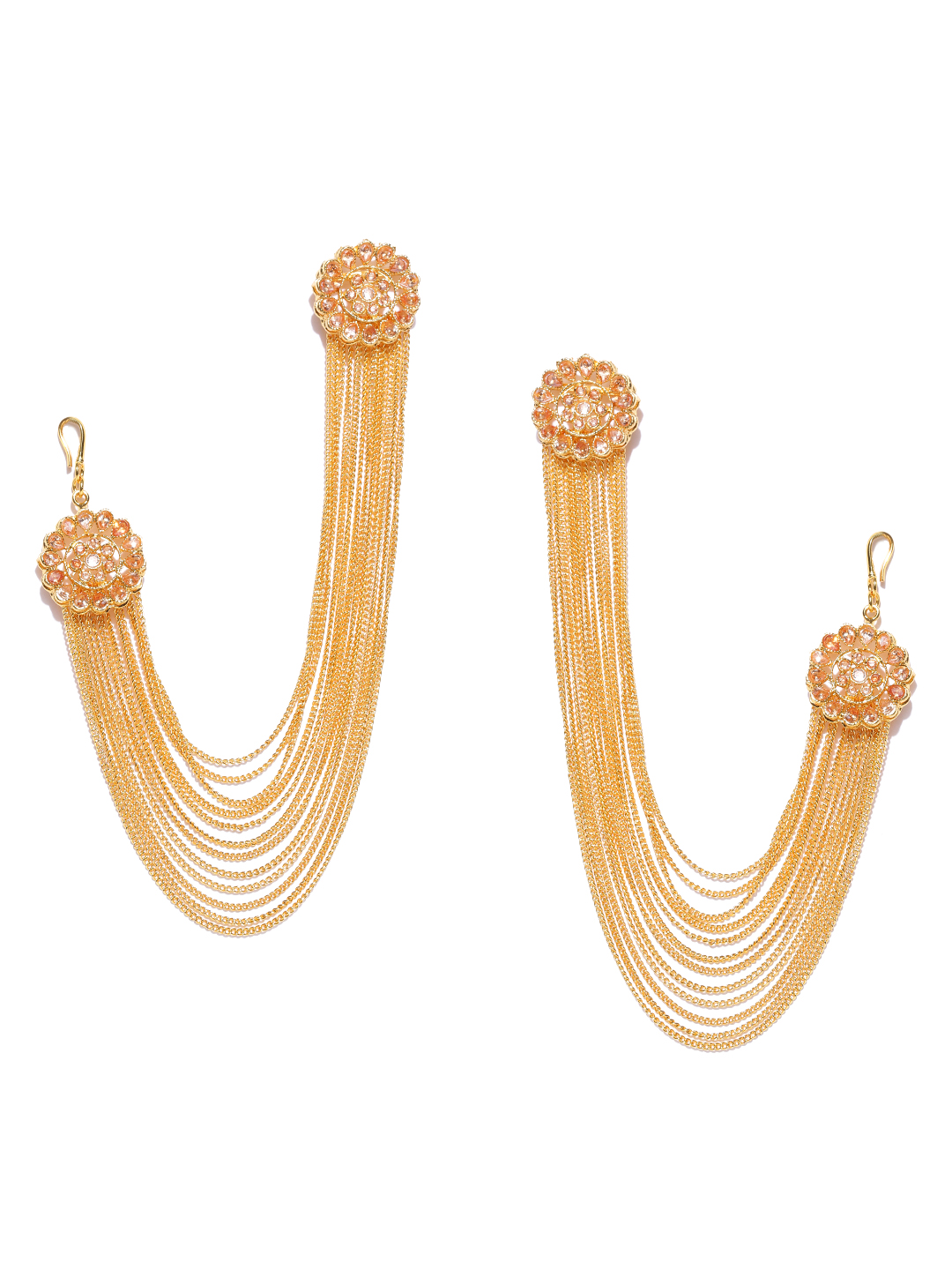 YouBella Gold-Plated Stone-Studded Ear Chains